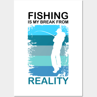 Fisherman angler fishing fishing Posters and Art